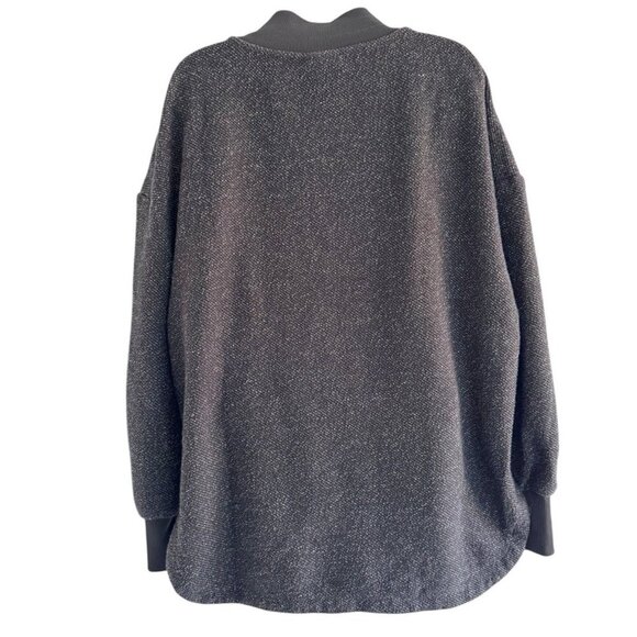 Varley Women's Sz L Sullivan Charcoal Gray Marl Knit Pullover Sweatshirt - Picture 4 of 9